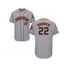 Houston Astros #22 Josh Reddick Authentic Grey Road 2017 World Series Bound Flex Base MLB Jersey