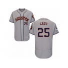 Houston Astros #25 Jose Cruz Jr. Authentic Grey Road 2017 World Series Bound Flex Base MLB Jersey