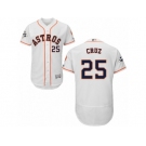 Houston Astros #25 Jose Cruz Jr. Authentic White Home 2017 World Series Bound Flex Base MLB Jersey