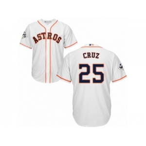 Houston Astros #25 Jose Cruz Jr. Replica White Home 2017 World Series Bound Cool Base MLB Jersey