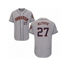 Houston Astros #27 Jose Altuve Authentic Grey Road 2017 World Series Bound Flex Base MLB Jersey