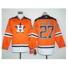 Houston Astros #27 Jose Altuve Orange Long Sleeve Stitched Baseball Jersey