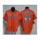 Houston Astros #27 Jose Altuve Orange Team Logo Fashion Stitched MLB Jersey