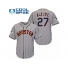 Houston Astros #27 Jose Altuve Replica Grey Road 2017 World Series Bound Cool Base MLB Jersey