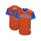 Houston Astros #27 Jose Altuve Tuve Authentic Orange 2017 Players Weekend MLB Jersey