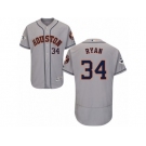 Houston Astros #34 Nolan Ryan Authentic Grey Road 2017 World Series Bound Flex Base MLB Jersey