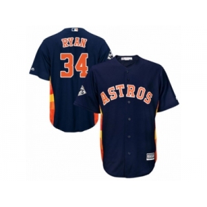 Houston Astros #34 Nolan Ryan Replica Navy Blue Alternate 2017 World Series Bound Cool Base MLB Jersey