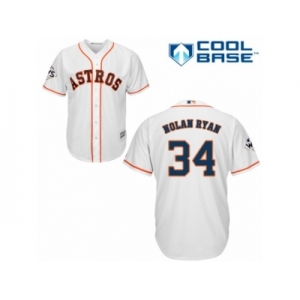 Houston Astros #34 Nolan Ryan Replica White Home 2017 World Series Bound Cool Base MLB Jersey