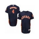 Houston Astros #4 George Springer Authentic Navy Blue Alternate 2017 World Series Bound Flex Base MLB Jersey