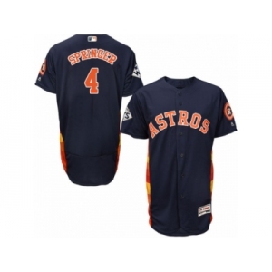 Houston Astros #4 George Springer Authentic Navy Blue Alternate 2017 World Series Bound Flex Base MLB Jersey