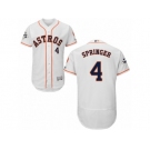 Houston Astros #4 George Springer Authentic White Home 2017 World Series Bound Flex Base MLB Jersey