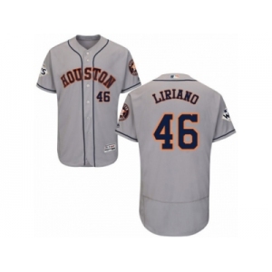 Houston Astros #46 Francisco Liriano Authentic Grey Road 2017 World Series Bound Flex Base MLB Jersey