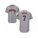 Houston Astros #7 Craig Biggio Authentic Grey Road 2017 World Series Bound Flex Base MLB Jersey