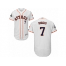 Houston Astros #7 Craig Biggio Authentic White Home 2017 World Series Bound Flex Base MLB Jersey