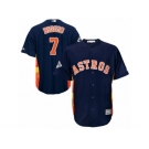 Houston Astros #7 Craig Biggio Replica Navy Blue Alternate 2017 World Series Bound Cool Base MLB Jersey