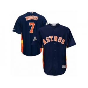 Houston Astros #7 Craig Biggio Replica Navy Blue Alternate 2017 World Series Bound Cool Base MLB Jersey