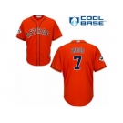 Houston Astros #7 Craig Biggio Replica Orange Alternate 2017 World Series Bound Cool Base MLB Jersey