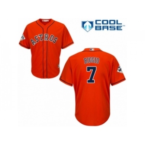 Houston Astros #7 Craig Biggio Replica Orange Alternate 2017 World Series Bound Cool Base MLB Jersey