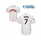 Houston Astros #7 Craig Biggio Replica White Home 2017 World Series Bound Cool Base MLB Jersey