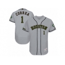 Men 2017 Memorial Day Houston Astros #1 Carlos Correa Flex Base Jersey