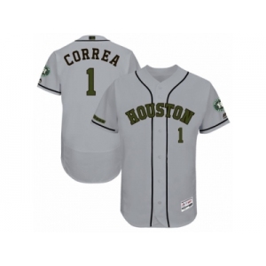 Men 2017 Memorial Day Houston Astros #1 Carlos Correa Flex Base Jersey