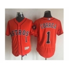 Men Houston Astros #1 Carlos Correa Majestic Orange Flexbase Authentic Collection Player Jersey