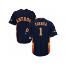 Men Houston Astros #1 Carlos Correa Navy 2018 Gold Program Cool Base Stitched Baseball Jersey