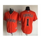 Men Houston Astros #1 Carlos Correa Orange 2016 Official Cool Base Jersey