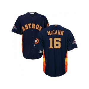 Men Houston Astros #16 Brian McCann Navy 2018 Gold Program Cool Base Stitched Baseball Jersey