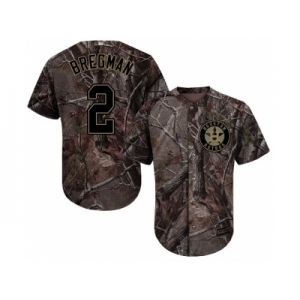 Men Houston Astros #2 Alex Bregman Camo Realtree Collection Cool Base Stitched MLB Jersey