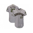 Men Houston Astros #27 Jose Altuve Grey Flexbase Authentic Collection 2018 Memorial Day Stitched MLB Jerse