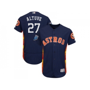 Men Houston Astros #27 Jose Altuve Majestic Navy 2018 Spring Training Flex Base Player Jersey