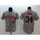 Men Houston Astros #34 Nolan Ryan Majestic Gray Flexbase Authentic Collection Player Jersey