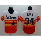 Men Houston Astros #34 Nolan Ryan Majestic Orange Flexbase Authentic Cooperstown Player Jersey