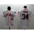 Men Houston Astros #34 Nolan Ryan Majestic White Flexbase Authentic Collection Player Jersey