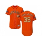 Men Houston Astros #35 Justin Verlander Orange FlexBase Authentic 2018 Gold Program Stitched Baseball Jersey