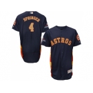 Men Houston Astros #4 George Springer Navy Blue FlexBase Authentic 2018 Gold Program Cool Base Stitched Baseball Jersey