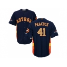 Men Houston Astros #41 Brad Peacock Navy 2018 Gold Program Cool Base Stitched Baseball Jersey