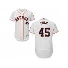 Men Houston Astros #45 Gerrit Cole White Flexbase Authentic Collection Stitched MLB Jersey