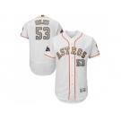 Men Houston Astros #53 Ken Giles White FlexBase Authentic 2018 Gold Program Cool Base Stitched Baseball Jersey