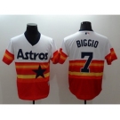 Men Houston Astros #7 Craig Biggio Majestic Orange Flexbase Authentic Cooperstown Player Jersey