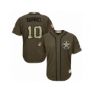 Men Majestic Houston Astros #10 Yuli Gurriel Authentic Green Salute to Service MLB Jersey