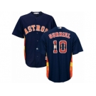 Men Majestic Houston Astros #10 Yuli Gurriel Authentic Navy Blue Team Logo Fashion Cool Base MLB Jersey