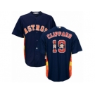 Men Majestic Houston Astros #19 Tyler Clippard Authentic Navy Blue Team Logo Fashion Cool Base MLB Jersey