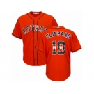 Men Majestic Houston Astros #19 Tyler Clippard Authentic Orange Team Logo Fashion Cool Base MLB Jersey