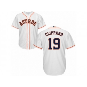 Men Majestic Houston Astros #19 Tyler Clippard Replica White Home Cool Base MLB Jersey