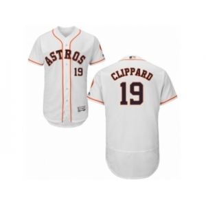 Men Majestic Houston Astros #19 Tyler Clippard White Flexbase Authentic Collection MLB Jersey