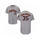 Men Majestic Houston Astros #35 Justin Verlander Grey Flexbase Authentic Collection MLB Jersey