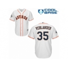 Men Majestic Houston Astros #35 Justin Verlander Replica White Home Cool Base MLB Jersey