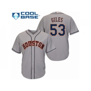 Men Majestic Houston Astros #53 Ken Giles Replica Grey Road Cool Base MLB Jersey